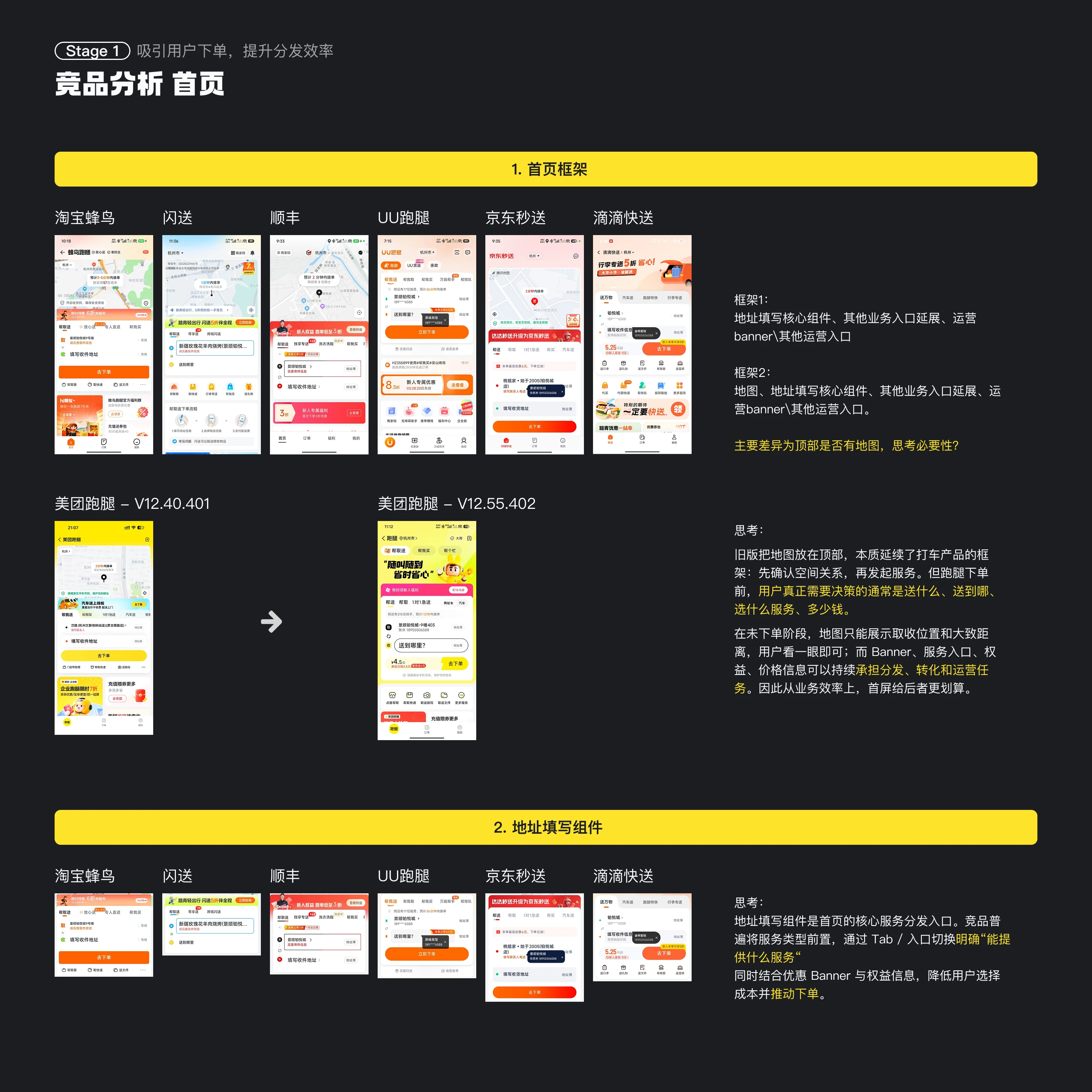 美团跑腿体验优化：竞品分析 首页