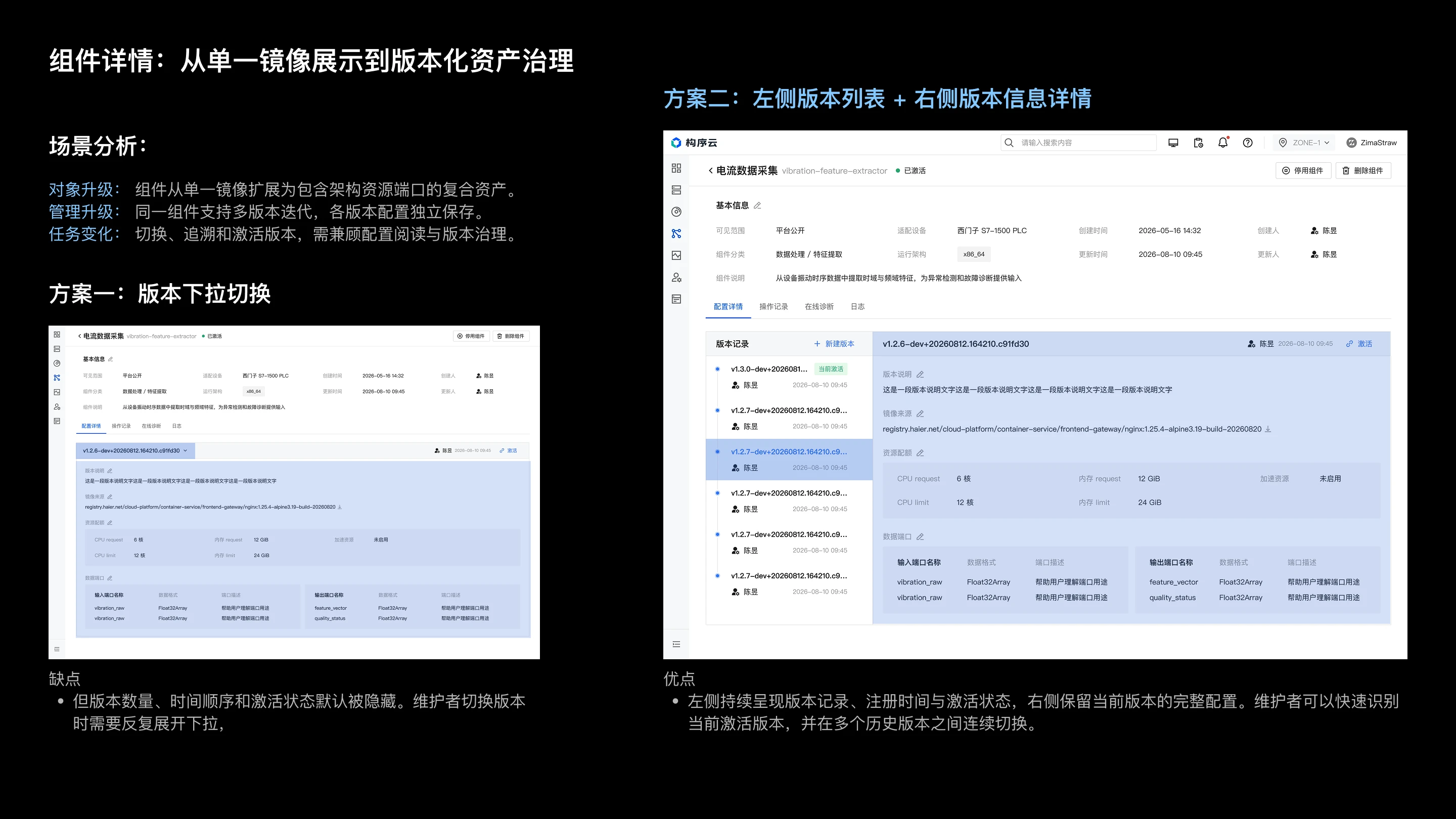 云计算资源管理后台体验优化：组件详情：从单一镜像展示到版本化资产治理