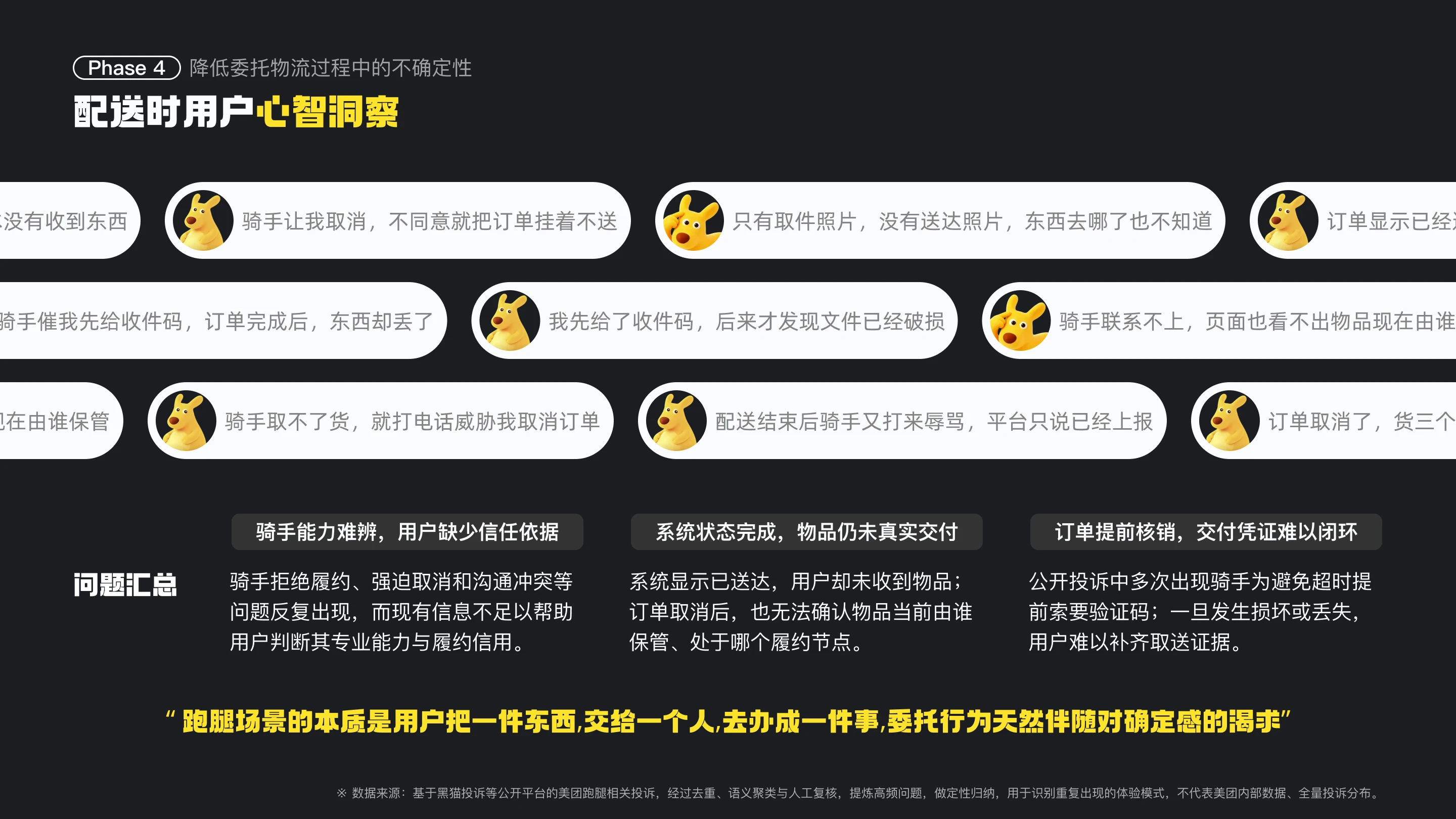 美团跑腿体验优化：配送时用户心智洞察