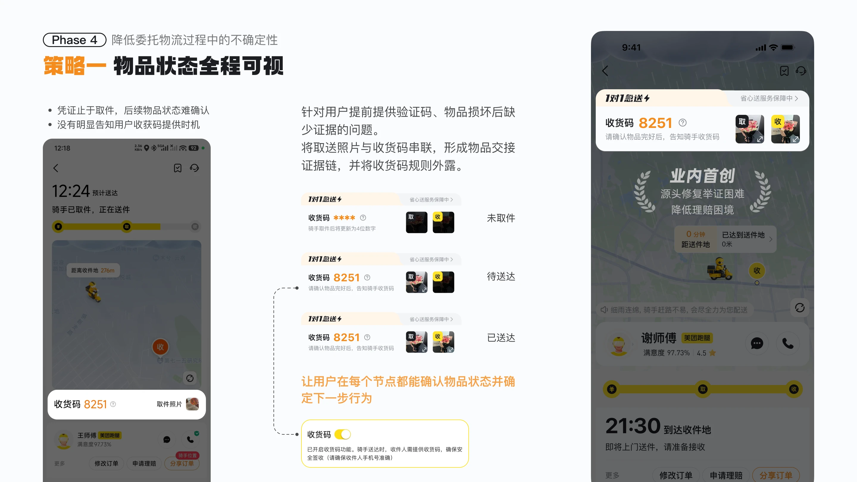 美团跑腿体验优化：策略一 物品状态全程可视